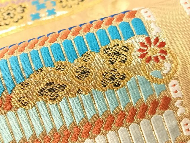 平和屋着物●西陣　川越織物謹製　六通柄　本袋帯　唐織　鎧威花文　金銀糸　正絹　逸品　CABG1777vp_4