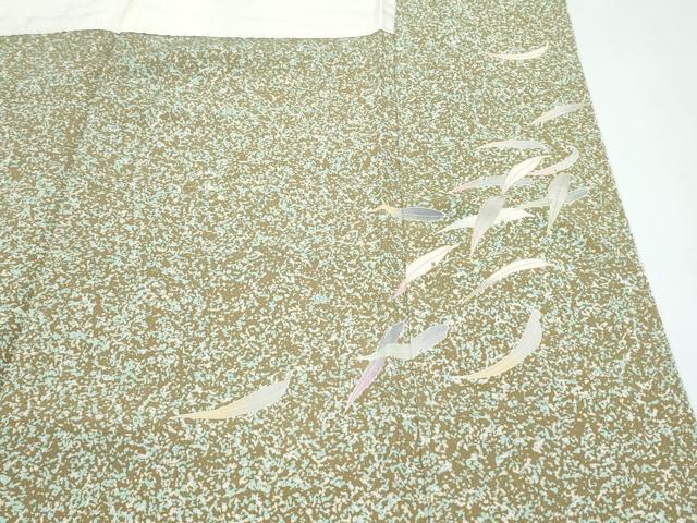 平和屋着物●訪問着　笹竹文　たたき染め　金彩　正絹　逸品　CABG2796th_7