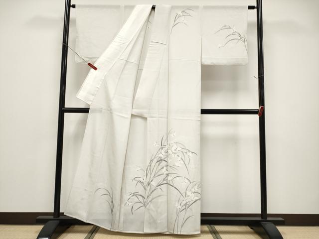 平和屋着物＊夏物　訪問着　絽　すすき舞蝶文　正絹　逸品　CABG3255tx_1