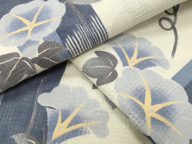 平和屋着物∴夏物　夢工房　浴衣　朝顔　綿　逸品　CABG4047gh