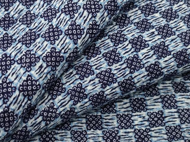 平和屋着物∴夏物　男性　浴衣　市松文　綿　逸品　CABG4087gh