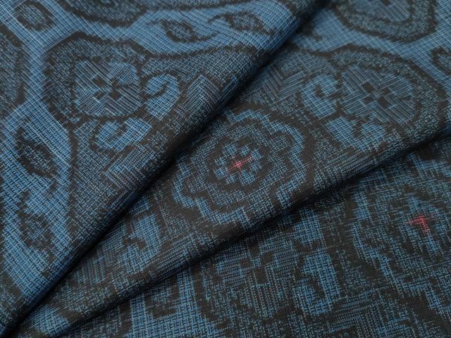 平和屋着物●本場大島紬　割り込み絣　菱吉祥文　正絹　逸品　CABG4374gh