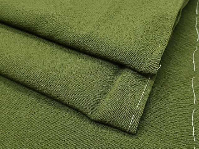 平和屋着物●上質な色無地 草色 正絹 逸品 CABG4505gh