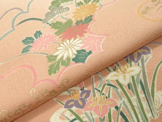 平和屋着物●訪問着　雲重ね花文　暈し染め　金彩　正絹　逸品　CABG4583gh_5
