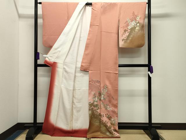平和屋着物●訪問着　辻が花　シルエット　暈し染め　金銀彩　正絹　逸品　CABG4594gh_1