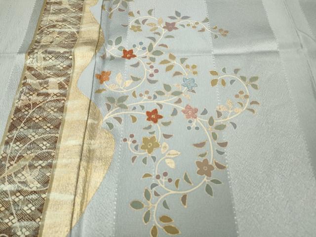 平和屋着物●訪問着　作家物　刺繍　蔦の葉花文　金彩　正絹　逸品　CABG5211ut_2