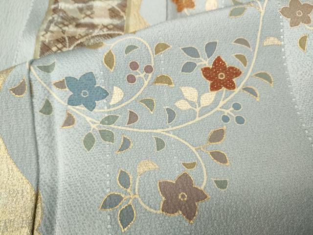 平和屋着物●訪問着　作家物　刺繍　蔦の葉花文　金彩　正絹　逸品　CABG5211ut_5