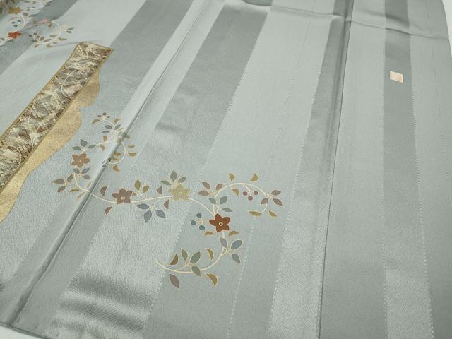 平和屋着物●訪問着　作家物　刺繍　蔦の葉花文　金彩　正絹　逸品　CABG5211ut_4