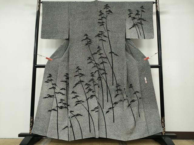 平和屋着物●二代目 川村久太郎　訪問着　松　たたき染め　正絹　逸品　CABG5369ut