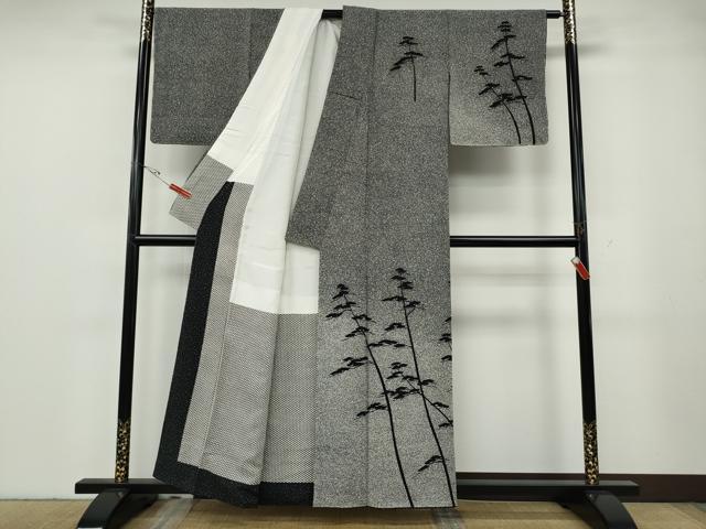 平和屋着物●二代目 川村久太郎　訪問着　松　たたき染め　正絹　逸品　CABG5369ut_1