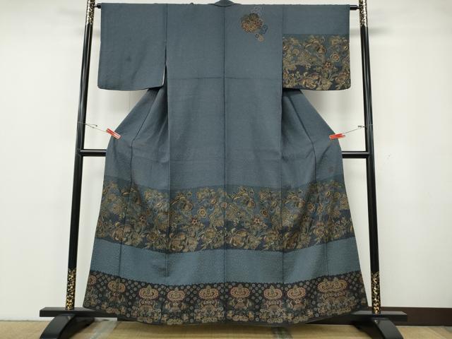 平和屋着物●前田仁仙　仁仙更紗　訪問着　銀通し地　正絹　逸品　CABG5375ut