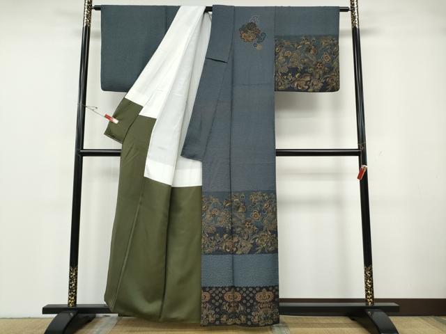 平和屋着物●前田仁仙　仁仙更紗　訪問着　銀通し地　正絹　逸品　CABG5375ut_1