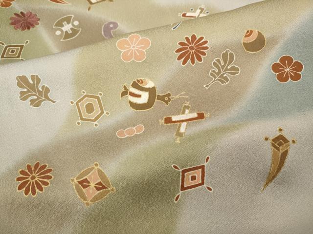 平和屋着物●訪問着　刺繍　道長宝尽くし文　金彩　正絹　逸品　CABG5501ut_5