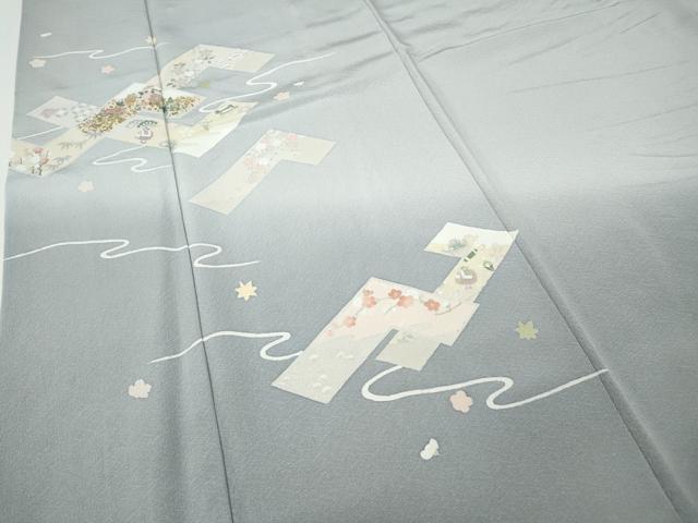 平和屋着物●訪問着　宝尽くし花文　暈し染め　金彩　鈴乃屋扱い　正絹　逸品　CABG5502ut_3