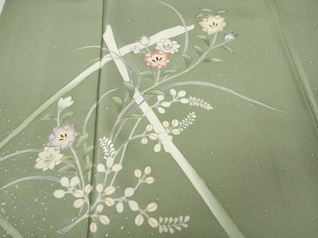 平和屋着物●訪問着　刺繍　草花文　金彩　正絹　逸品　CABG5570ut_2