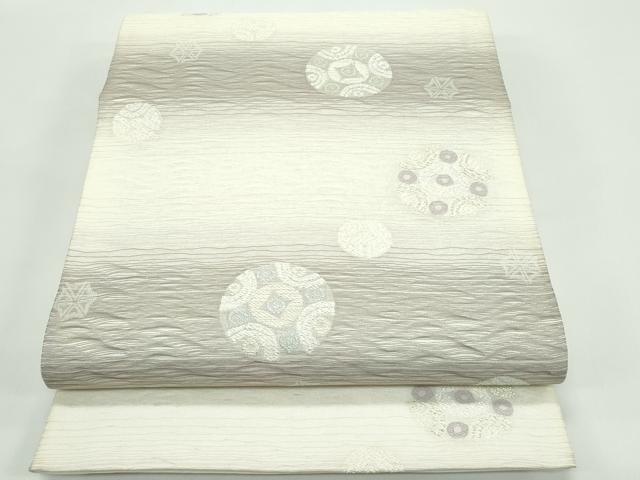 平和屋着物＊夏物　六通柄袋帯　すくい織　吉祥丸文　金糸　正絹　逸品　CABG7345rv