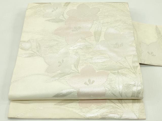 平和屋着物＊夏物　九寸名古屋帯　桔梗　銀糸　正絹　逸品　CABG7437rv 16,848円
