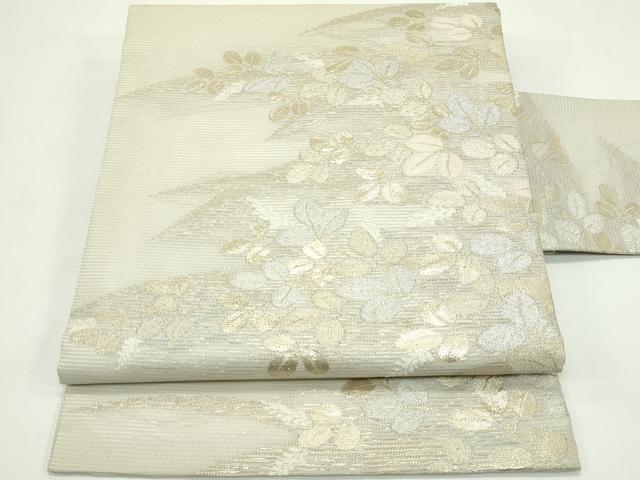 平和屋着物＊夏物　九寸名古屋帯　萩　金銀糸　正絹　逸品　CABG7547rv