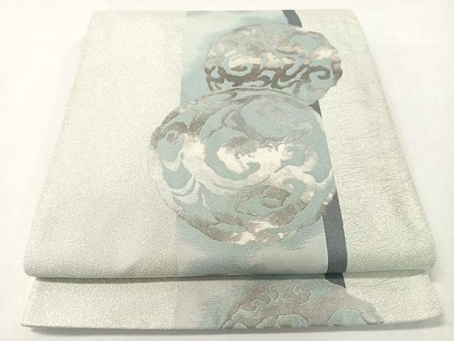 平和屋着物●BANKANわものや　六通柄袋帯　唐草丸文　銀糸　正絹　逸品　CABG7861vp 20,306円
