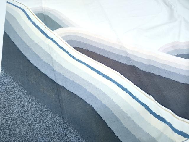 平和屋着物●訪問着　紬地　霞文　金彩　正絹　逸品　CABG8445th_3