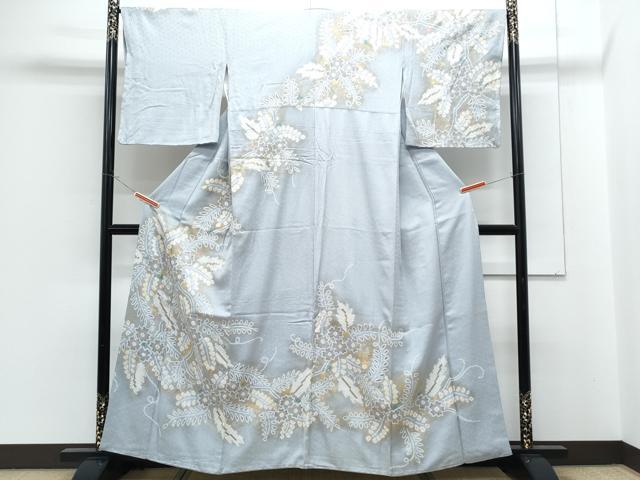 平和屋着物●訪問着　絞り　草花文　暈し染め　金銀彩　ますいわ屋扱い　正絹　逸品　CABG8454th