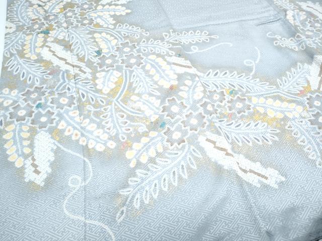平和屋着物●訪問着　絞り　草花文　暈し染め　金銀彩　ますいわ屋扱い　正絹　逸品　CABG8454th_3