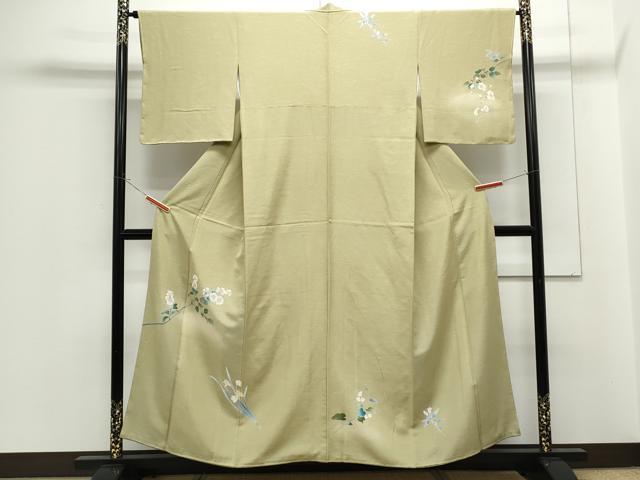 平和屋着物●訪問着　友禅　枝花文　暈し染め　正絹　逸品　CABG8484th