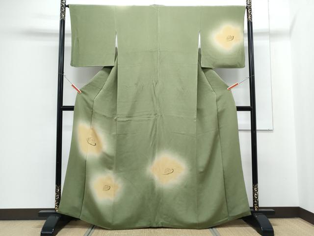 平和屋着物●訪問着　舞梅文　暈し染め　金彩　鬼しぼ縮緬　正絹　逸品　CABG8497th