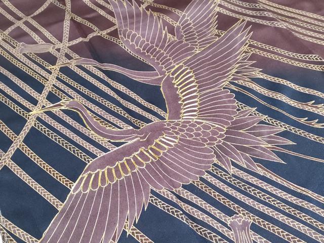 平和屋着物●訪問着　駒刺繍　飛鶴紐文　暈し染め　金彩　正絹　逸品　未使用　CABG8510th_2