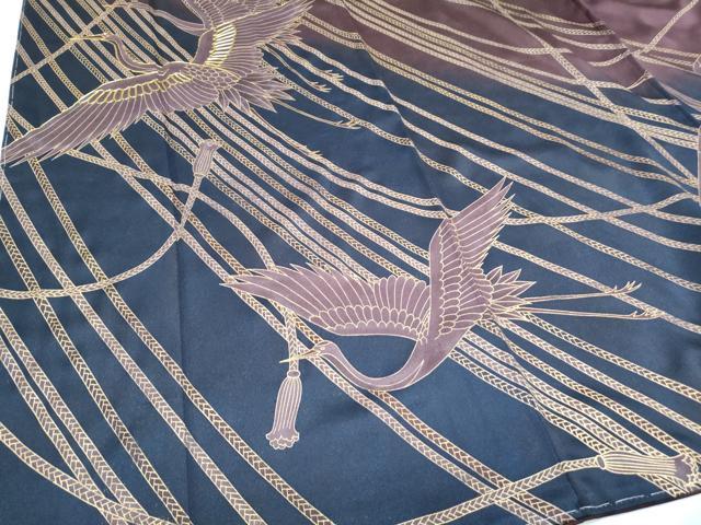 平和屋着物●訪問着　駒刺繍　飛鶴紐文　暈し染め　金彩　正絹　逸品　未使用　CABG8510th_3