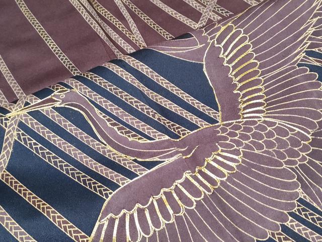 平和屋着物●訪問着　駒刺繍　飛鶴紐文　暈し染め　金彩　正絹　逸品　未使用　CABG8510th_5