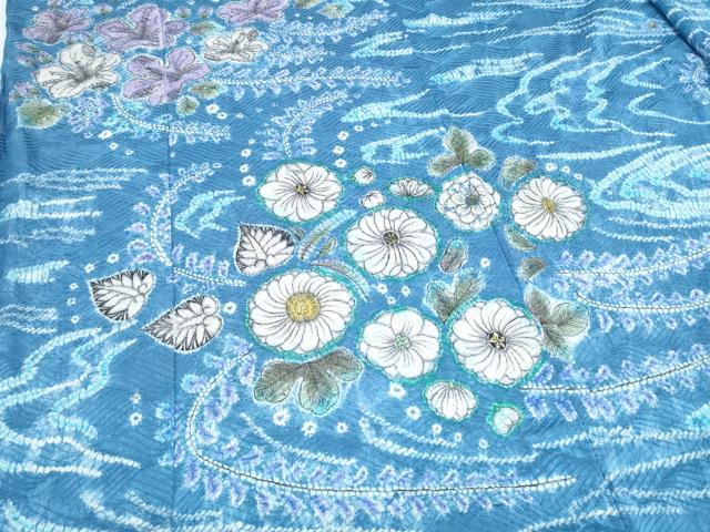 平和屋着物●訪問着　仮絵羽　作家物　絞り　辻が花　　正絹　逸品　未使用　CABG8524th_3