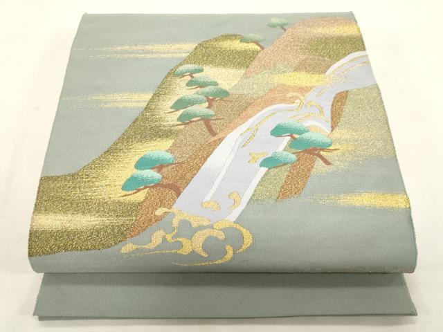 平和屋着物●爪掻き本綴れ　八寸名古屋帯　遠山文　金糸　正絹　逸品　CABG9381dy 20,878円