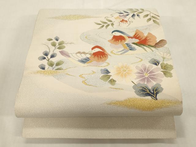 平和屋着物●爪掻き本綴れ　八寸名古屋帯　花鳥文　金銀糸　正絹　逸品　CABG9418dy 31,200円
