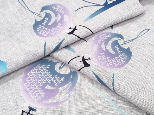 平和屋着物∴夏物　浴衣　注染　風鈴　日本製　綿　逸品　CABH1214ng
