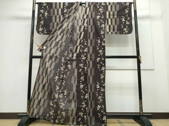 平和屋着物∴夏物　浴衣　枝垂れ花文　綿　逸品　CABH1220ng_2