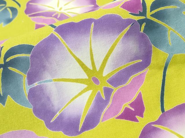 平和屋着物∴夏物　浴衣　注染　手縫い　朝顔　日本製　綿　逸品　CABH1488ng_5