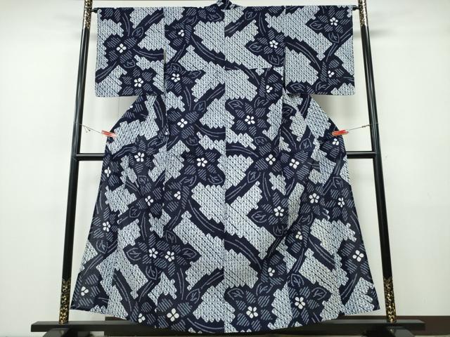 平和屋着物∴夏物　浴衣　有松鳴海絞り　舞花文　綿　逸品　未使用　CABH1504ng