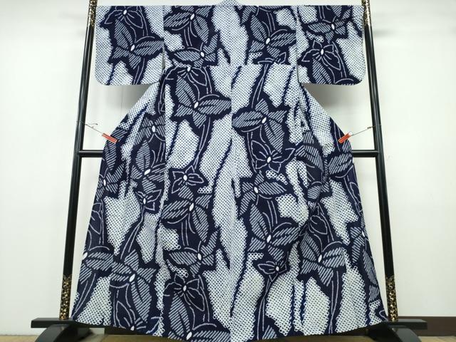 平和屋着物∴夏物　浴衣　有松鳴海絞り　舞蝶文　綿　逸品　CABH1517ng