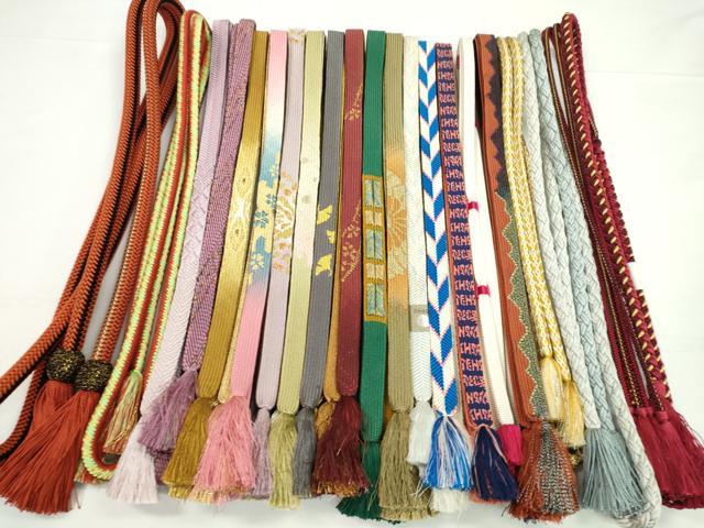 平和屋着物●和装小物　帯締め20本セット　高麗組　笹浪組　奈良組　飾り玉　金銀糸　未使用あり　逸品　CABH2041ju