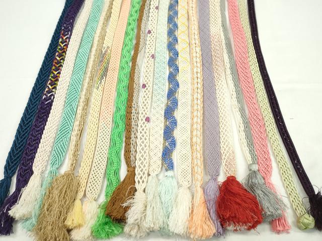 平和屋着物＊夏物　和装小物　帯締め20本セット　レース織　金糸　逸品　CABH2344ju