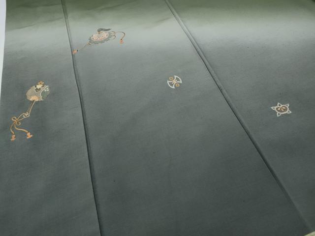 平和屋着物●創業140年　小糸染芸の四代目　小糸敏夫　訪問着　紬地　総刺繍　打ち出の小槌　吉祥花文　暈し染め　金糸　逸品　CABH2403ut_3