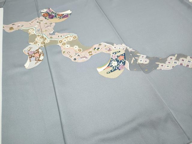 平和屋着物●西陣　京の名門　じゅらく謹製　帝王紫　訪問着　刺繍　道長誰が袖花文　金彩　正絹　逸品　CABH2553ut_3