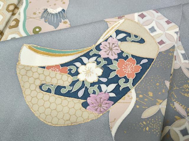 平和屋着物●西陣　京の名門　じゅらく謹製　帝王紫　訪問着　刺繍　道長誰が袖花文　金彩　正絹　逸品　CABH2553ut_6
