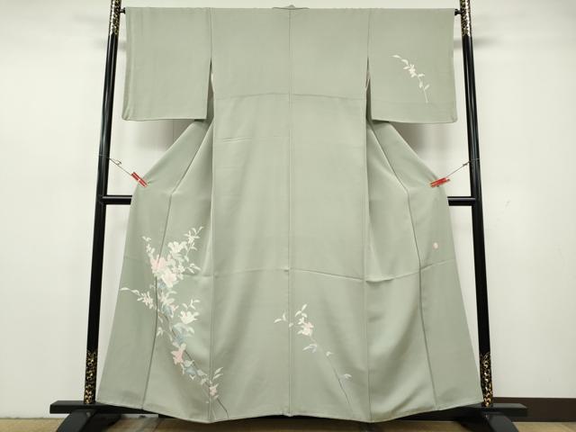 平和屋着物●本加賀友禅作家　南克治　訪問着　枝花文　さが美扱い　正絹　逸品　CABH2570ut