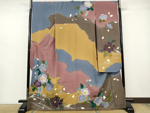 平和屋着物●豪華振袖　雲重ね立波花文　金彩　正絹　逸品　CABH2629ut 29,575円