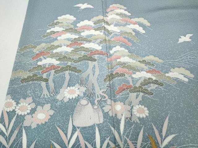 平和屋着物●訪問着　立波飛鳥草花文　暈し染め　金彩　正絹　逸品　CABH2677ut_2