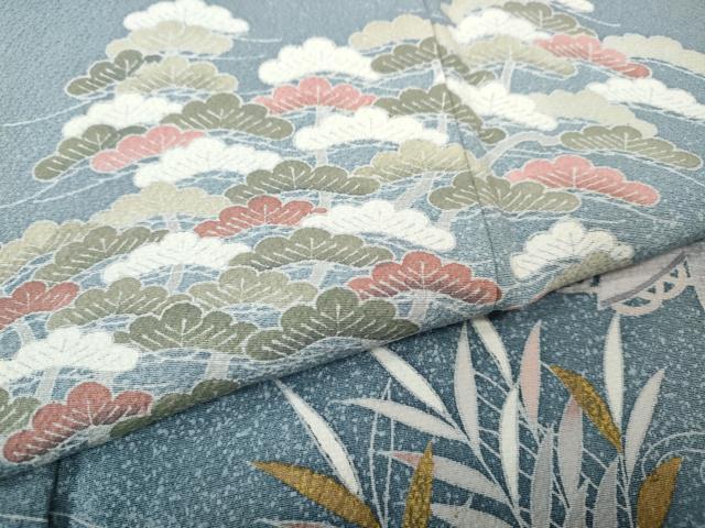 平和屋着物●訪問着　立波飛鳥草花文　暈し染め　金彩　正絹　逸品　CABH2677ut_6
