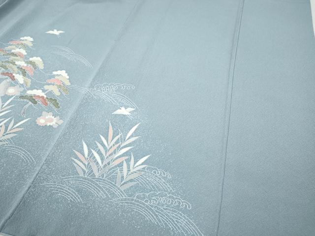 平和屋着物●訪問着　立波飛鳥草花文　暈し染め　金彩　正絹　逸品　CABH2677ut_4