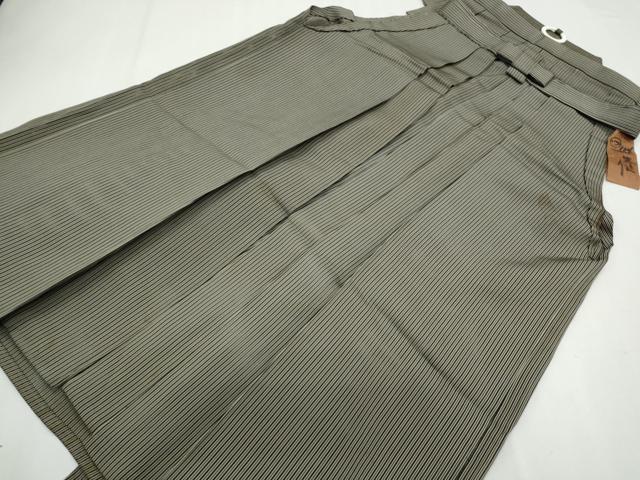 平和屋着物＊夏物　男性　馬乗り袴　縦絽　縞　正絹　逸品　CABH3947th 26,208円